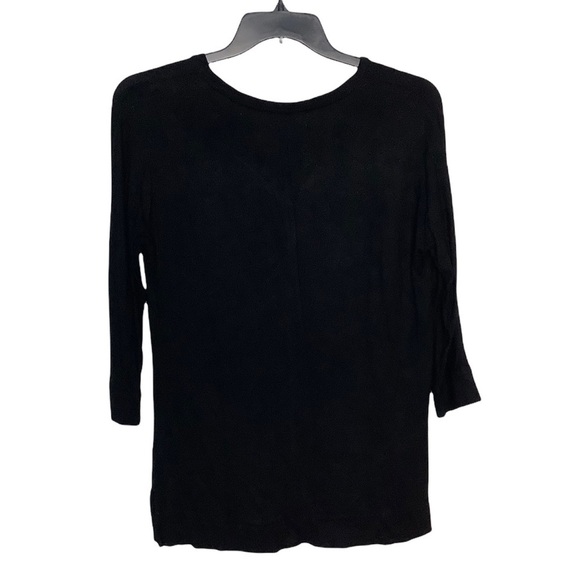 Women's Liz Claiborne Medium 8 - 10 V-Neck Sweater Shirt Black Buttery Soft NWOT - Picture 2 of 7